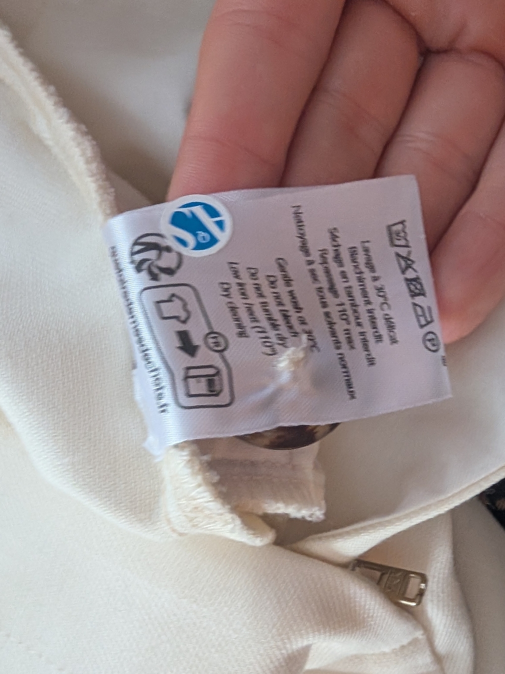 Sezane Damon Trousers- 38 High-Rise Wide Leg Cream Pants - Picture 5 of 6